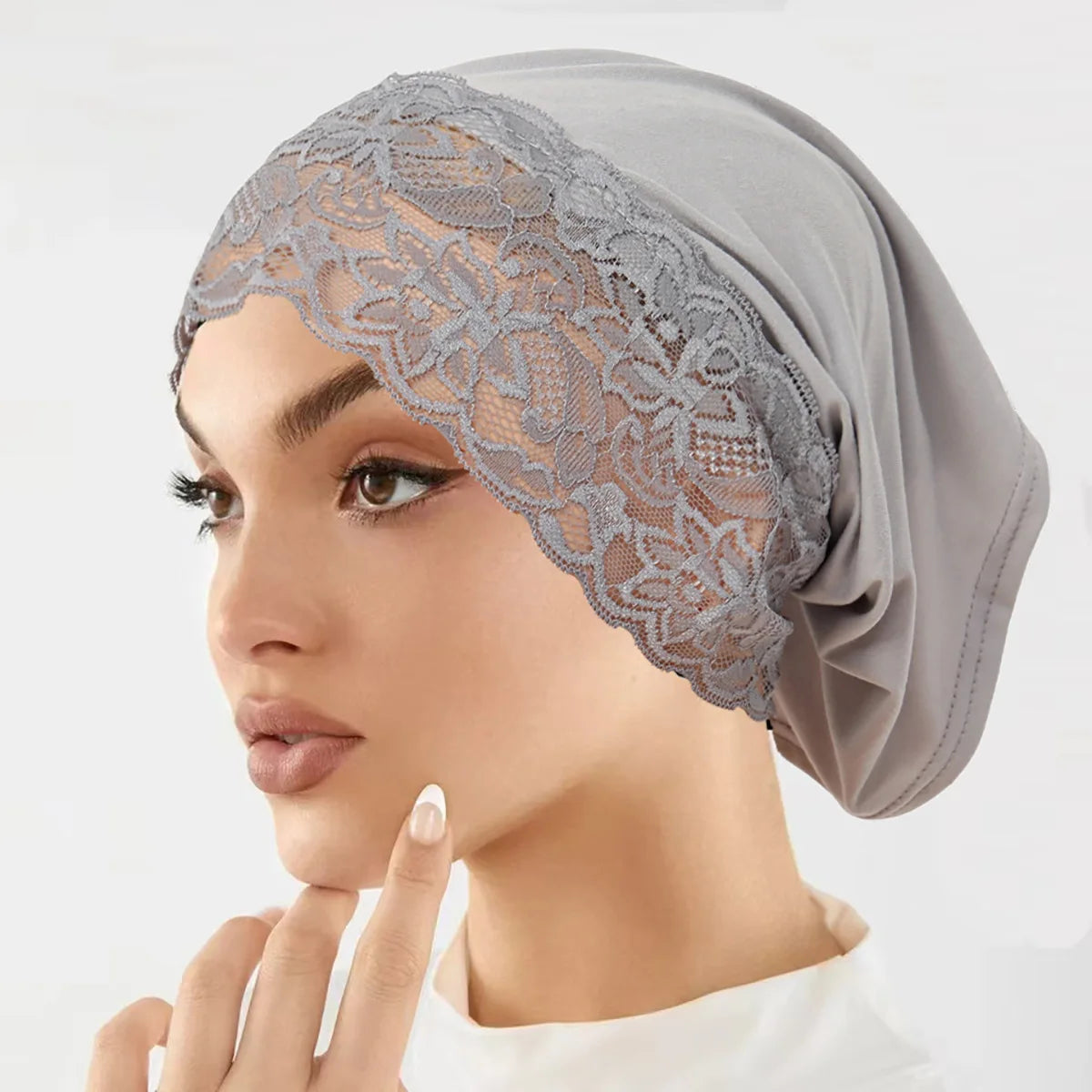 Malaysian Style Lace Hijab Cap, Breathable Undercap