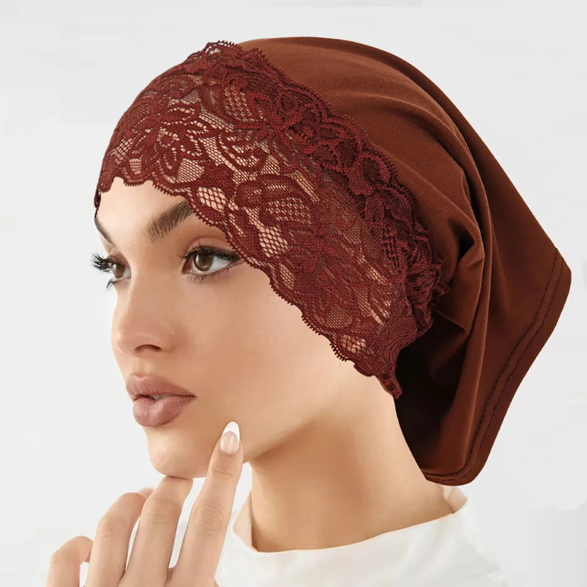 Malaysian Style Lace Hijab Cap, Breathable Undercap