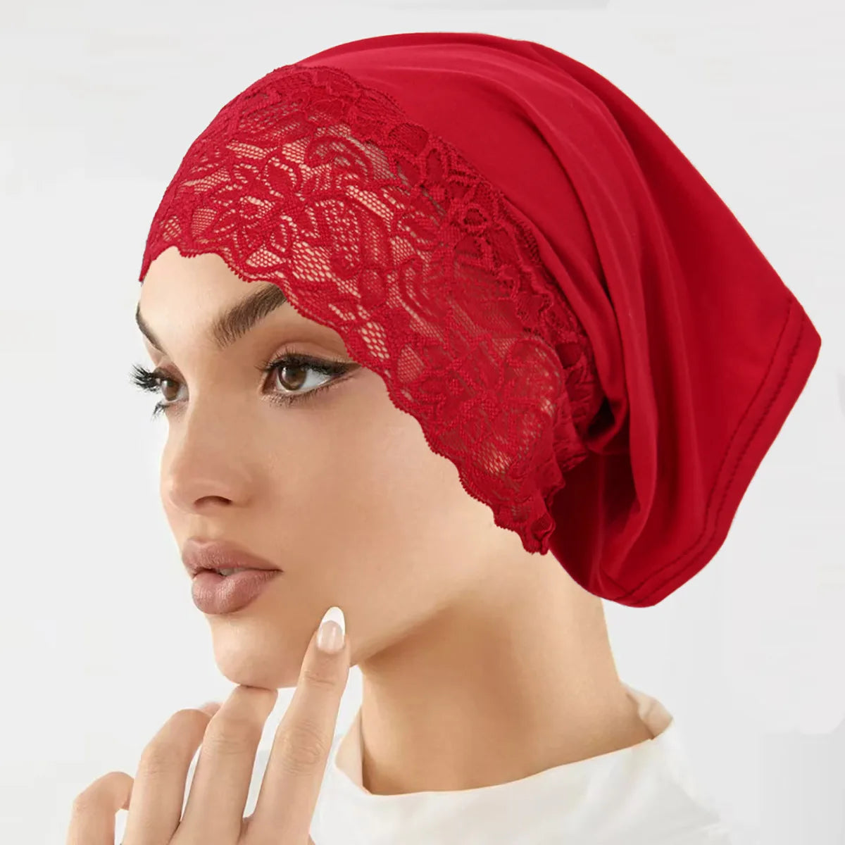 Malaysian Style Lace Hijab Cap, Breathable Undercap