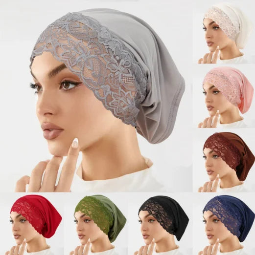 Malaysian Style Lace Hijab Cap, Breathable Undercap