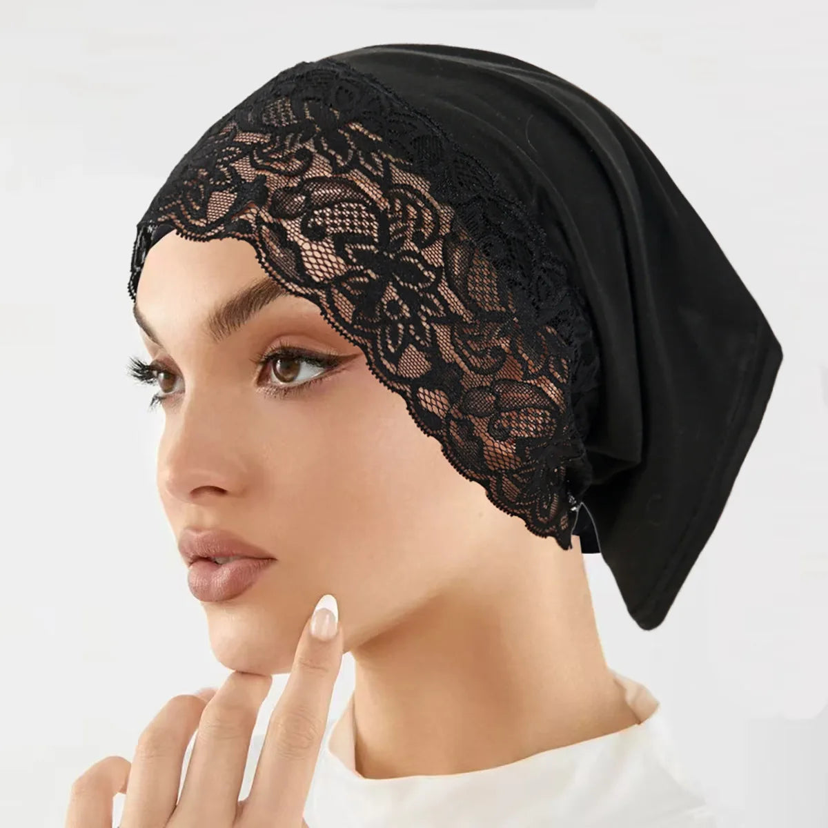 Malaysian Style Lace Hijab Cap, Breathable Undercap