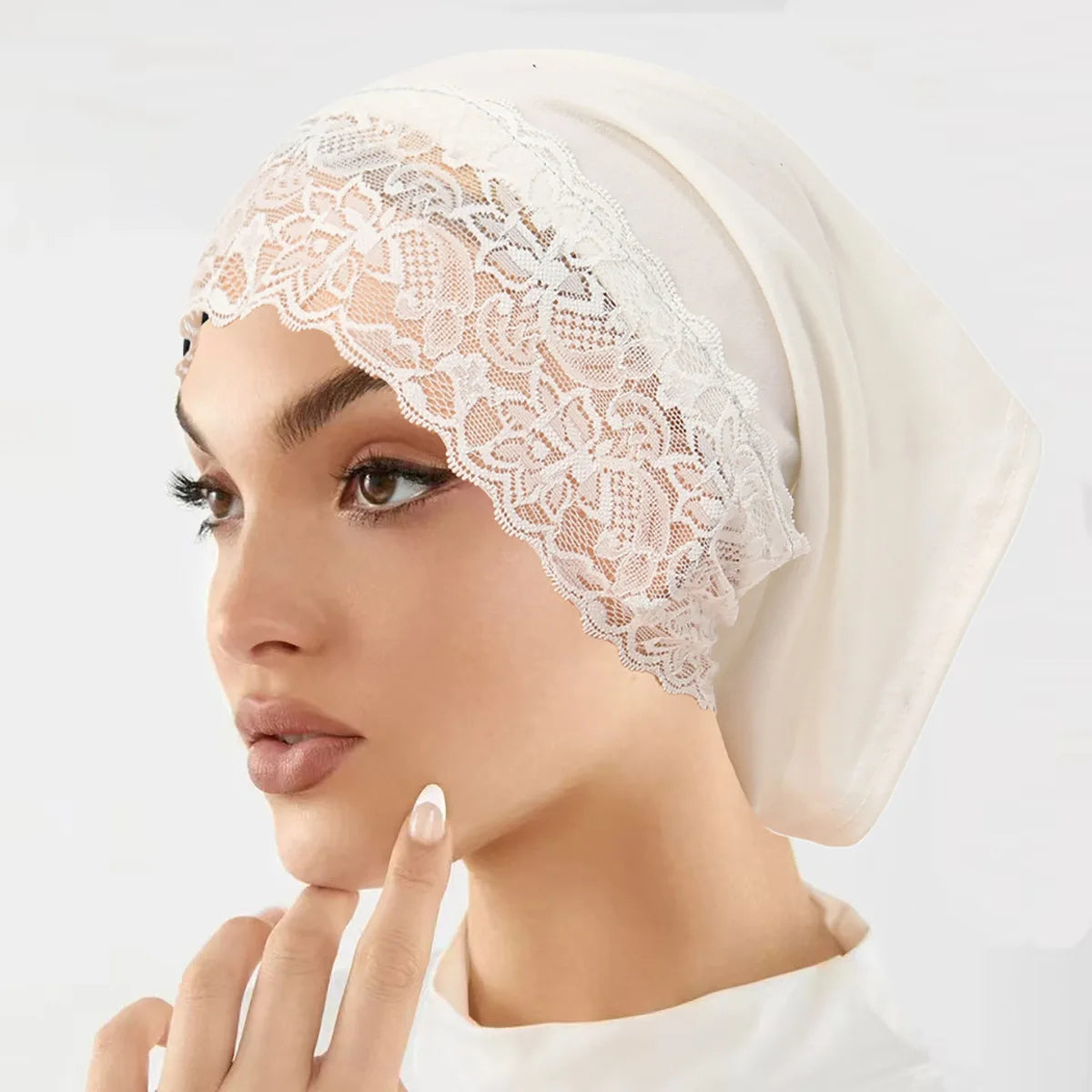 Malaysian Style Lace Hijab Cap, Breathable Undercap
